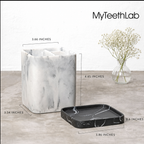 Premium Marble Bathroom Organizer – Toothbrush & Makeup Brush Holder with Removable Tray